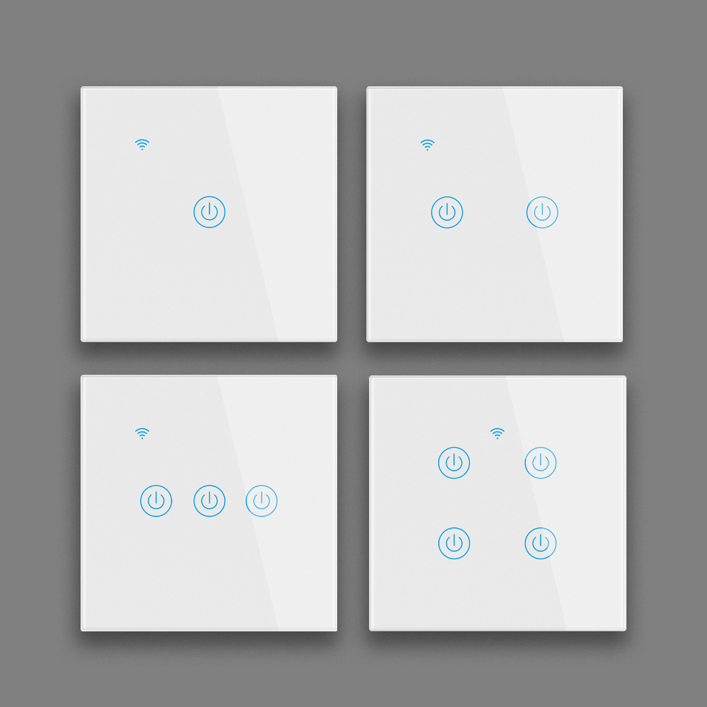 EU No Neutral Alexa Smart Home Touch Screen Light Wifi Smart Switch from China supplier